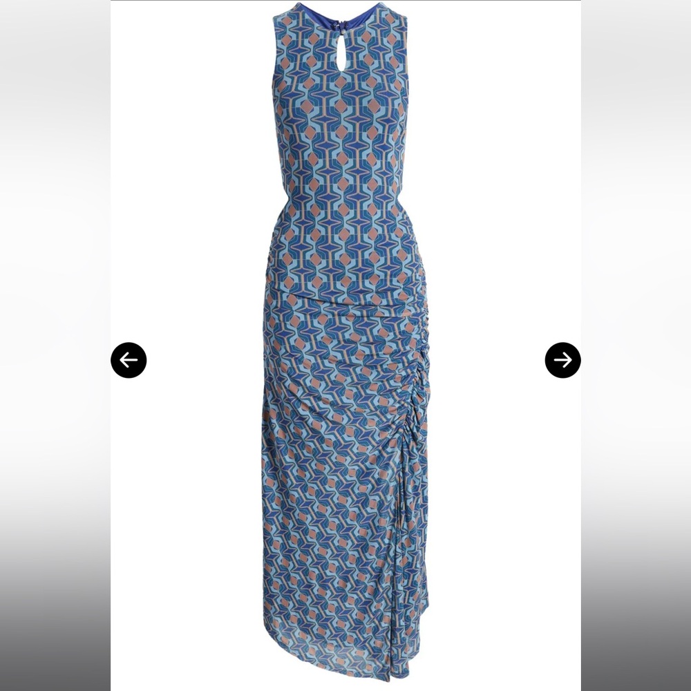 BTFL-life Eilidh Ruched Cutout Mesh Dress in Blue xNordstrom